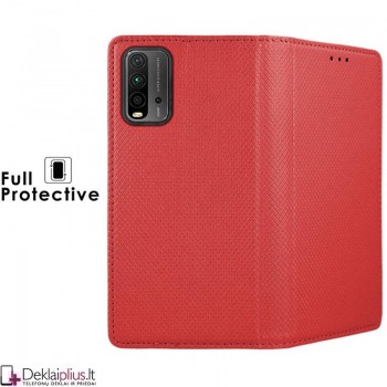 Telone smart magnet serijos atverčiamas dėklas - raudonas (telefonams Xiaomi Redmi Note 10/Note 10S/Poco M5S)